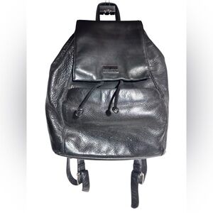 Perlina small black leather backpack purse